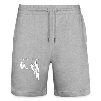 Escalade Aunt Bouldering - Short de jogging bio TRAINER Stanley/Stella unisexe - gris chiné - Devant - Nik (191cm) & Marisol (170cm)
