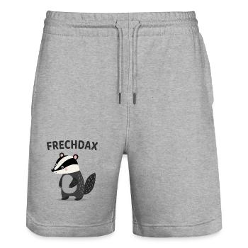 Frechdax Lustiger Dachs Wortspiel - Stanley/Stella Unisex Bio Joggingshorts Trainer  - Grau meliert - Vorne - Nik (191cm) & Marisol (170cm)