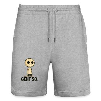 Geht so Cartoon Minimal - Stanley/Stella Unisex Bio Joggingshorts Trainer  - Grau meliert - Vorne - Nik (191cm) & Marisol (170cm)