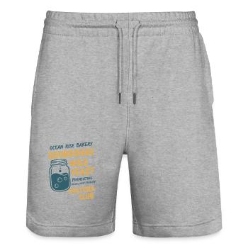 sourdough Bread Baking Baker Wild Yeast Cultura - Stanley/Stella Trainer Unisex Organic Jogging Shorts - heather grey - Front - Nik (191cm) & Marisol (170cm)