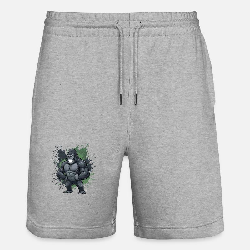 Kraftgorilla Style Spritzer - Short de jogging bio TRAINER Stanley/Stella unisexe - gris chiné