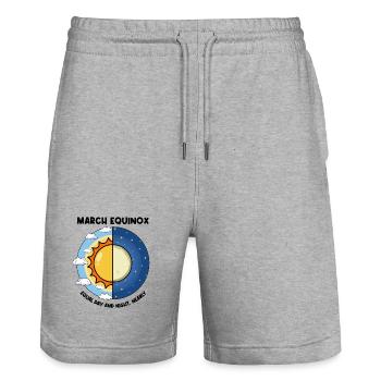 March Equinox Equal Day And Night Spring Equinox - Stanley/Stella Trainer Unisex Organic Jogging Shorts - heather grey - Front - Nik (191cm) & Marisol (170cm)