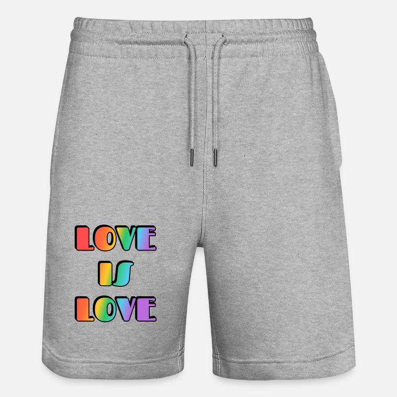 L’amour, c’est l’arc-en-ciel - Short de jogging bio TRAINER Stanley/Stella unisexe - gris chiné
