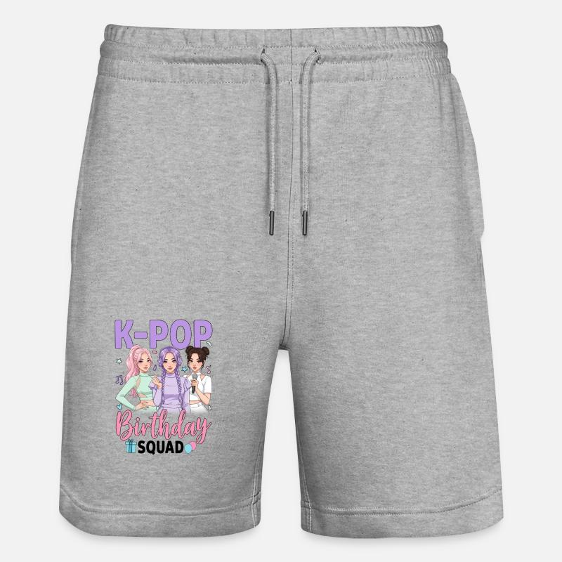 Équipe d’anniversaire K-Pop - Short de jogging bio TRAINER Stanley/Stella unisexe - gris chiné