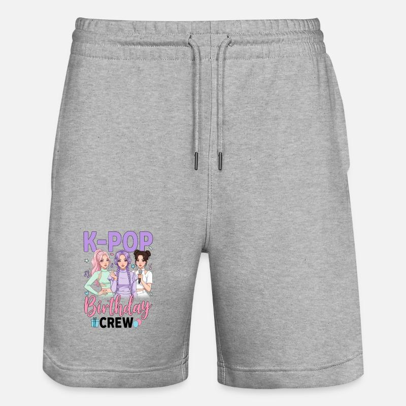 Équipe de fête d’anniversaire K Pop - Short de jogging bio TRAINER Stanley/Stella unisexe - gris chiné
