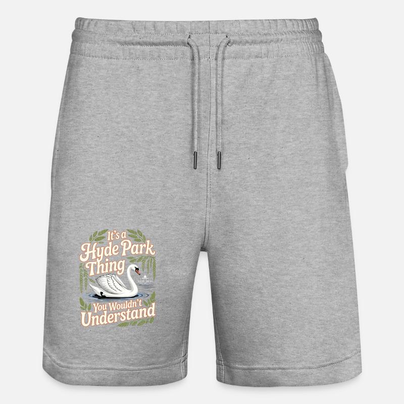 Humour du cygne de Hyde Park - Short de jogging bio TRAINER Stanley/Stella unisexe - gris chiné