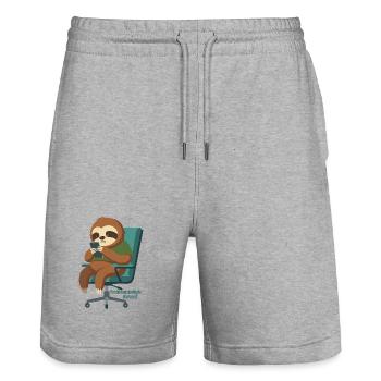 Sloth: Produktionsbedingte Wartezeit - Stanley/Stella Unisex Bio Joggingshorts Trainer  - Grau meliert - Vorne - Nik (191cm) & Marisol (170cm)