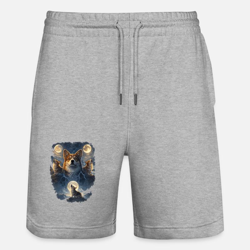 Corgi delle Tre Lune. - Pantaloncini da jogger ecologici unisex Trainer di Stanley/Stella - grigio melange