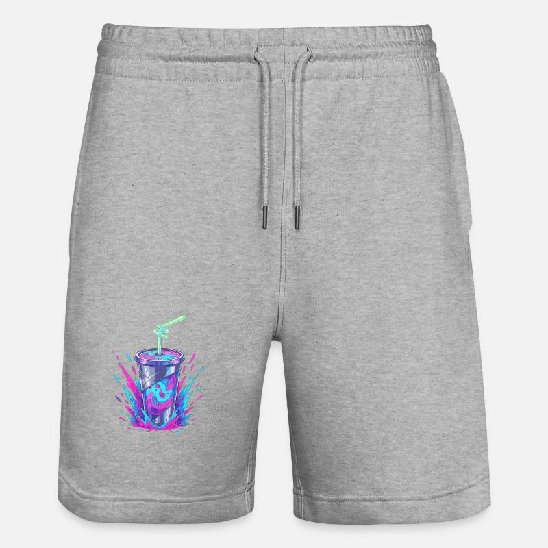 Éclaboussure de tasse Swirler Néon - Short de jogging bio TRAINER Stanley/Stella unisexe - gris chiné