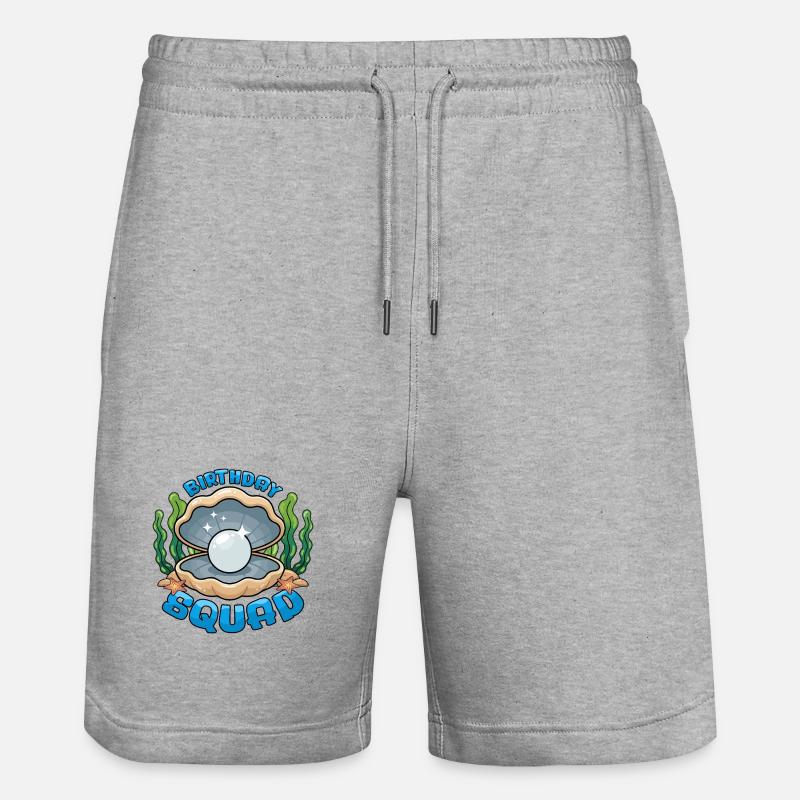 Birthday Squad Beach Summer Cruise Shell - Stanley/Stella Unisex Bio Joggingshorts Trainer  - Grau meliert