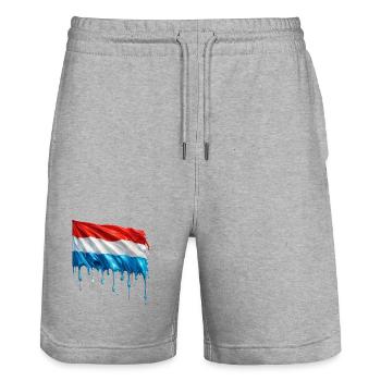 Luxemburg Colorful Paint - Stanley/Stella Unisex Bio Joggingshorts Trainer  - Grau meliert - Vorne - Nik (191cm) & Marisol (170cm)