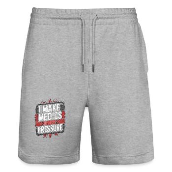 Paramedic I Make Medics Under Emergency Services - Stanley/Stella Trainer Unisex Organic Jogging Shorts - heather grey - Front - Nik (191cm) & Marisol (170cm)
