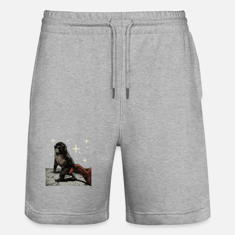 Bébé Singe Coup de Poing - Short de jogging bio TRAINER Stanley/Stella unisexe - gris chiné