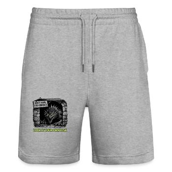 Avertissement sur la légende polonaise de Bazyliszek - Short de jogging bio TRAINER Stanley/Stella unisexe - gris chiné - Devant - Nik (191cm) & Marisol (170cm)