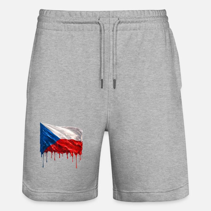 Drapeau tchèque couleur - Short de jogging bio TRAINER Stanley/Stella unisexe - gris chiné