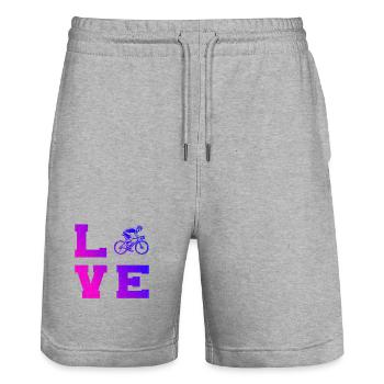 Idée cadeau pour un vélo de route avec vélo de route - Short de jogging bio TRAINER Stanley/Stella unisexe - gris chiné - Devant - Nik (191cm) & Marisol (170cm)