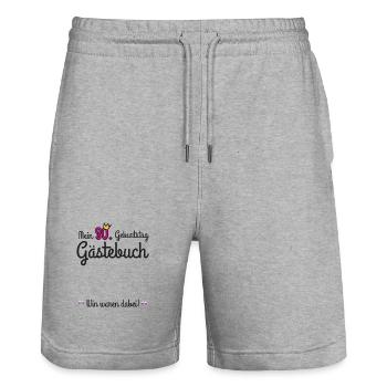 mein 30. Geburtstag wir waren dabei - Stanley/Stella Unisex Bio Joggingshorts Trainer  - Grau meliert - Vorne - Nik (191cm) & Marisol (170cm)