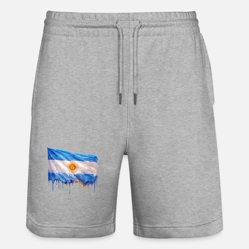 Art du drapeau argentin à gouttes - Short de jogging bio TRAINER Stanley/Stella unisexe - gris chiné