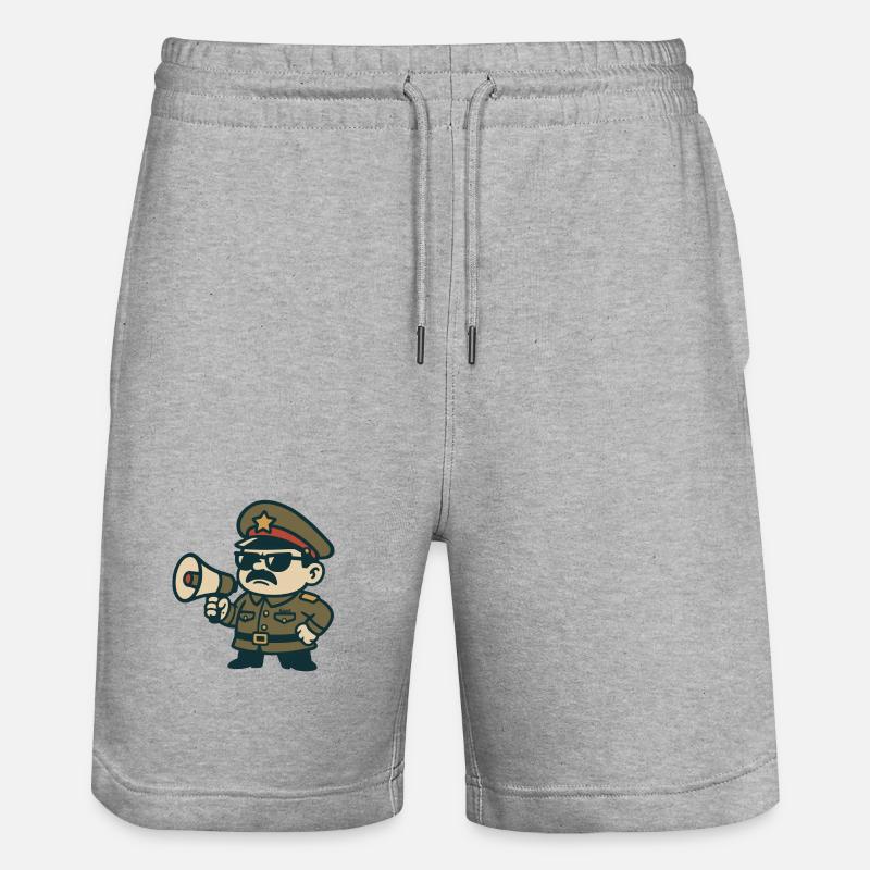 Retro Sergeant Megaphone - Stanley/Stella Trainer Unisex Organic Jogging Shorts - heather grey