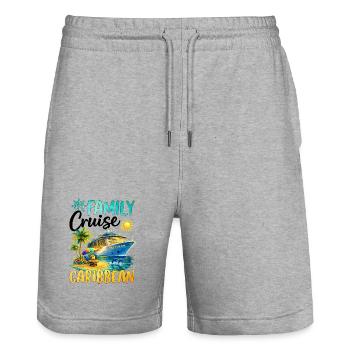 Family Cruise Caribbean - Stanley/Stella Unisex Bio Joggingshorts Trainer  - Grau meliert - Vorne - Nik (191cm) & Marisol (170cm)
