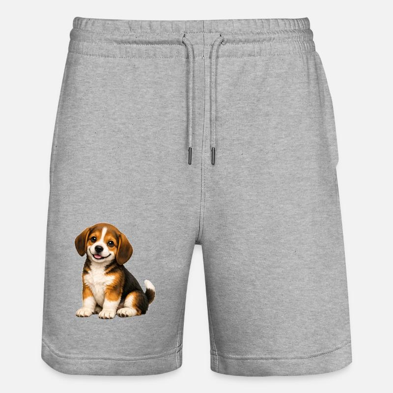 Chiot Rapetou souriant - Short de jogging bio TRAINER Stanley/Stella unisexe - gris chiné