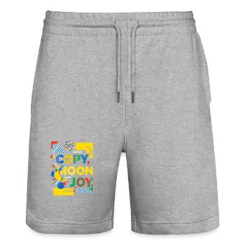 Explosion de couleurs de Moon Joy Pop Art - Short de jogging bio TRAINER Stanley/Stella unisexe - gris chiné - Devant - Nik (191cm) & Marisol (170cm)