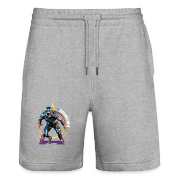 Joueur de football américain USA Amérique Sports Rétro - Short de jogging bio TRAINER Stanley/Stella unisexe - gris chiné - Devant - Nik (191cm) & Marisol (170cm)