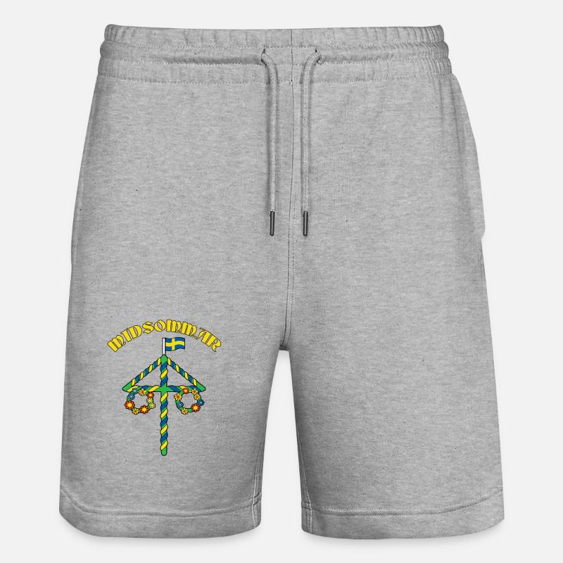 Litha Pagan Solstice d’été Midsommar - Short de jogging bio TRAINER Stanley/Stella unisexe - gris chiné