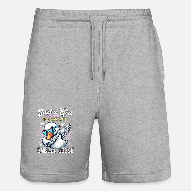 Emdengans Mädchen Embden Goose - Stanley/Stella Unisex Bio Joggingshorts Trainer  - Grau meliert