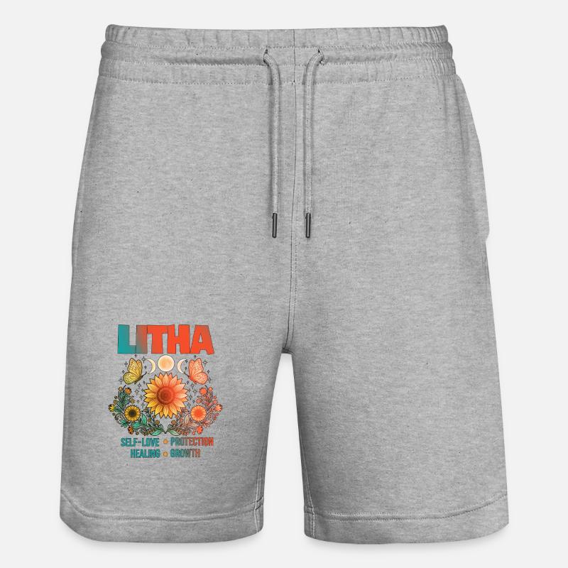 Litha Pagan Solstice d’été Midsommar - Short de jogging bio TRAINER Stanley/Stella unisexe - gris chiné