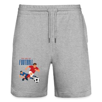 L’art du football, le dribble - Short de jogging bio TRAINER Stanley/Stella unisexe - gris chiné - Devant - Nik (191cm) & Marisol (170cm)