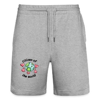 Citoyen du monde - Short de jogging bio TRAINER Stanley/Stella unisexe - gris chiné - Devant - Nik (191cm) & Marisol (170cm)