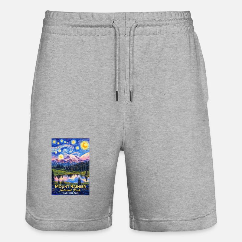 Parc national du Mont Rainier, Washington - Short de jogging bio TRAINER Stanley/Stella unisexe - gris chiné