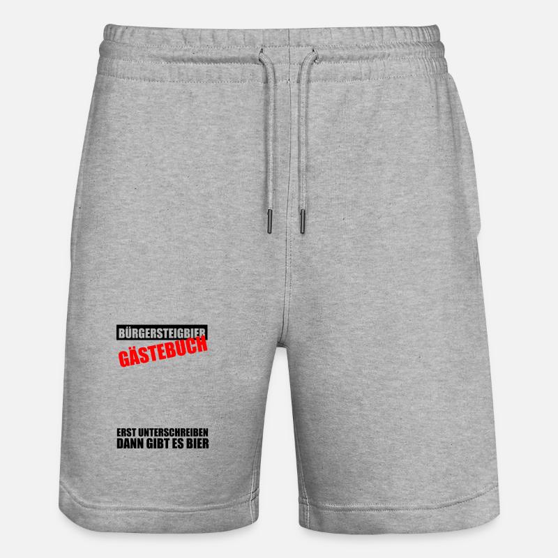 Gästebuch Bürgersteigbier Ortskontrollfahrt OKF - Stanley/Stella Unisex Bio Joggingshorts Trainer  - Grau meliert