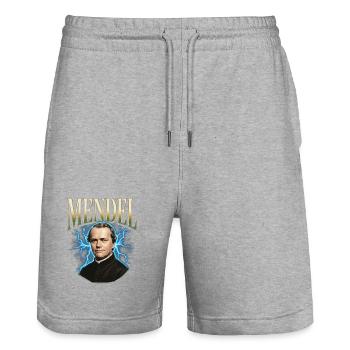 Gregor Mendel Donner - Stanley/Stella Unisex Bio Joggingshorts Trainer  - Grau meliert - Vorne - Nik (191cm) & Marisol (170cm)