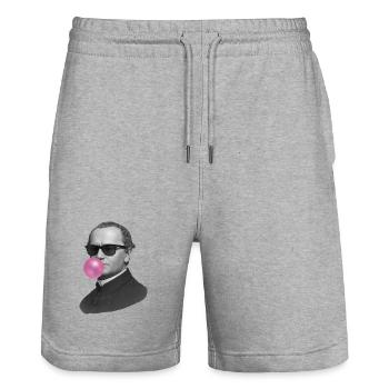 Gregor Mendel Chewing Gum - Stanley/Stella Trainer Unisex Organic Jogging Shorts - heather grey - Front - Nik (191cm) & Marisol (170cm)