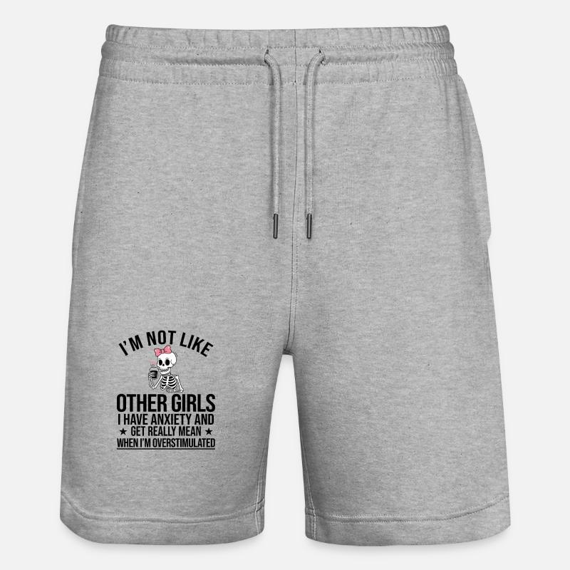 Fille Squelette du Café - Short de jogging bio TRAINER Stanley/Stella unisexe - gris chiné