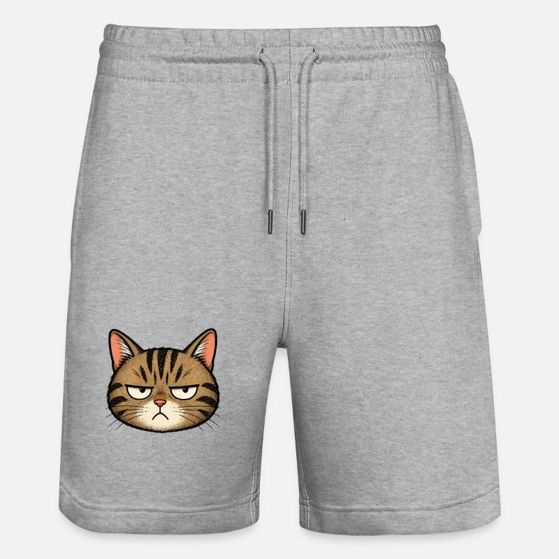 Dessin animé Grim Cat - Short de jogging bio TRAINER Stanley/Stella unisexe - gris chiné