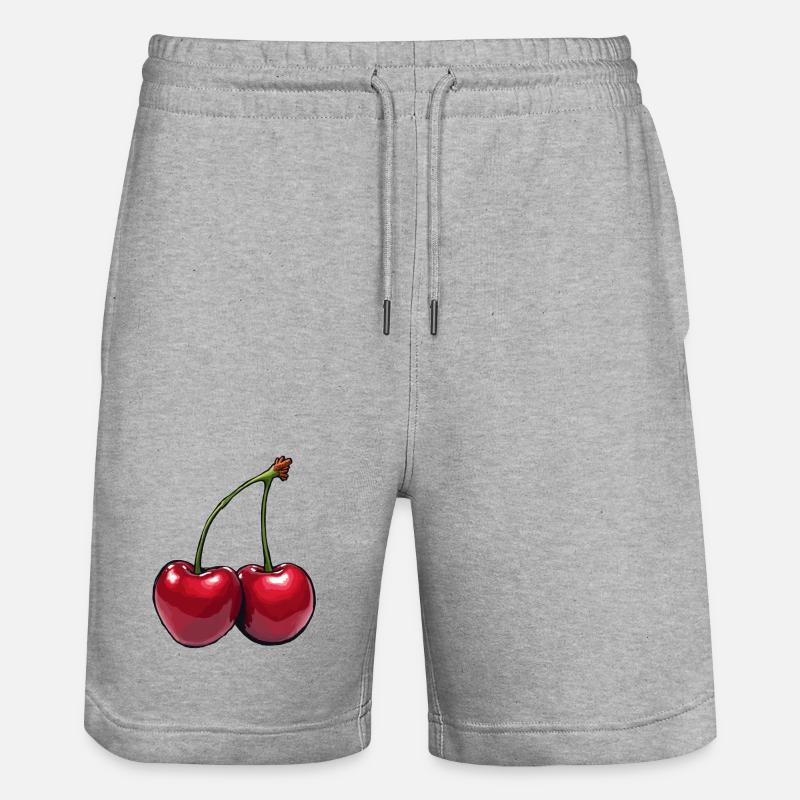 Cerises - Short de jogging bio TRAINER Stanley/Stella unisexe - gris chiné