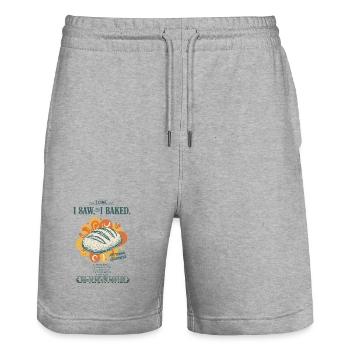sourdough bread baking baker sourdough starter - Stanley/Stella Trainer Unisex Organic Jogging Shorts - heather grey - Front - Nik (191cm) & Marisol (170cm)