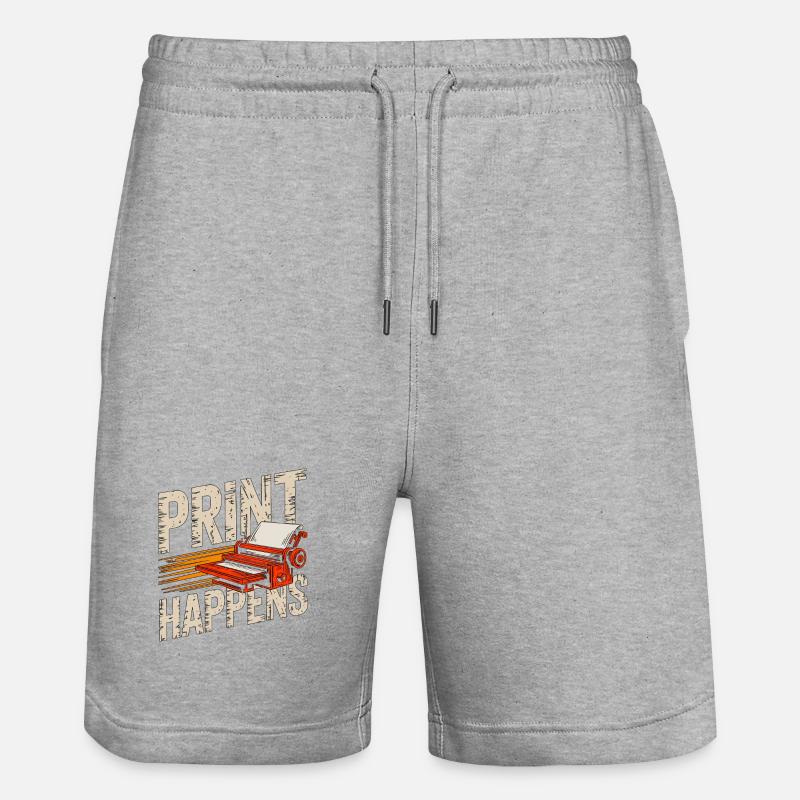 Designer d’impression Print Happens Designer créatif - Short de jogging bio TRAINER Stanley/Stella unisexe - gris chiné