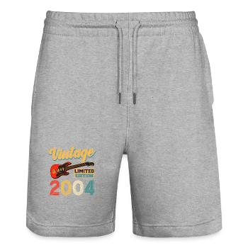 Vintage Guitar Limited Edition 2004 Art - Stanley/Stella Trainer Unisex Organic Jogging Shorts - heather grey - Front - Nik (191cm) & Marisol (170cm)
