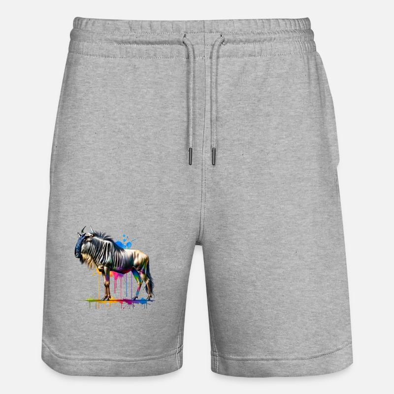Gnu Geschenk - Stanley/Stella Unisex Bio Joggingshorts Trainer - Grau meliert