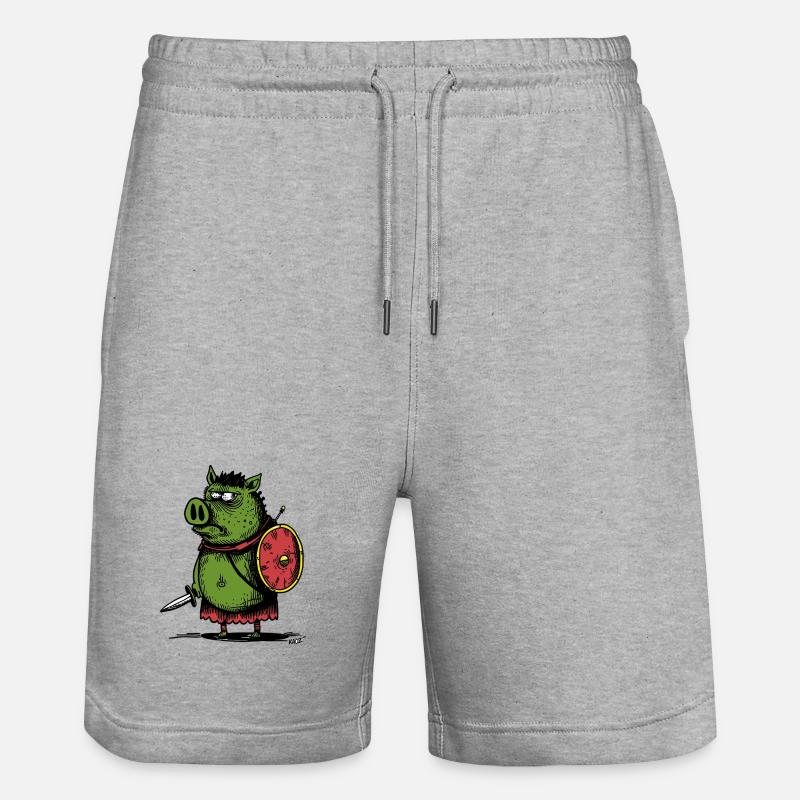 Viking sanglier vert avec bouclier - Short de jogging bio TRAINER Stanley/Stella unisexe - gris chiné