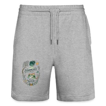 La Nature Intérieure - Short de jogging bio TRAINER Stanley/Stella unisexe - gris chiné - Devant - Nik (191cm) & Marisol (170cm)