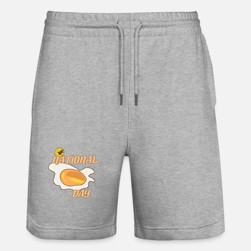 Egg Day - Stanley/Stella Trainer Unisex Organic Jogging Shorts - heather grey
