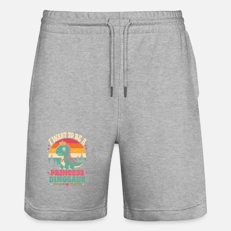 Princesse Dino Souhait - Short de jogging bio TRAINER Stanley/Stella unisexe - gris chiné