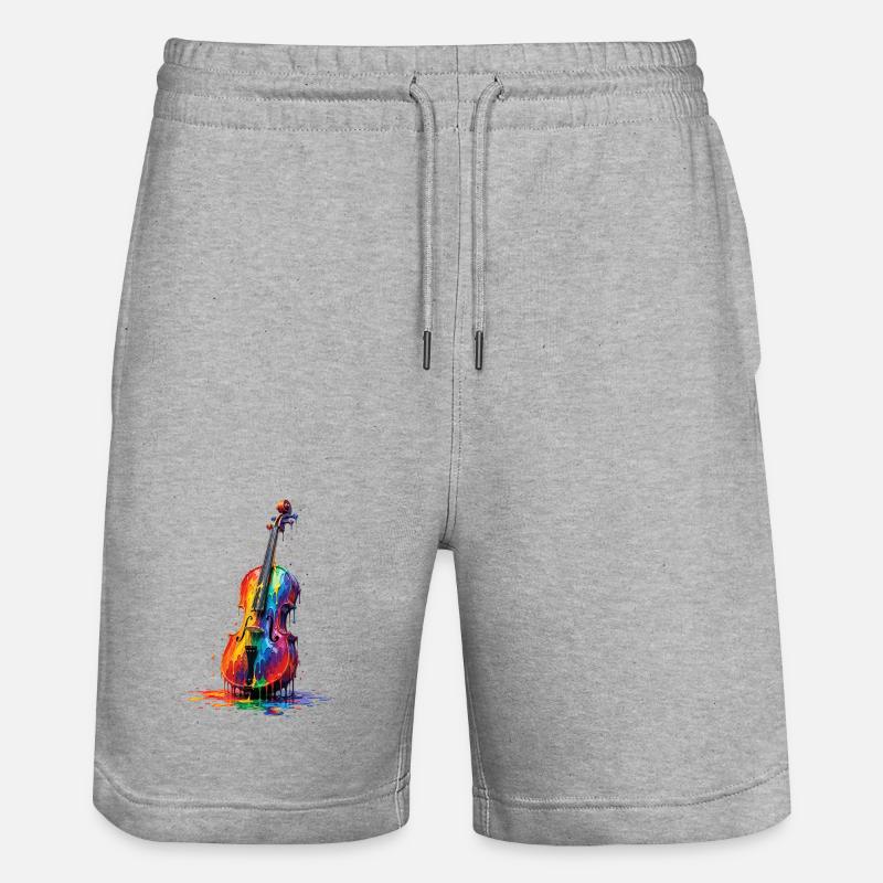 Viola with dripping paint - Stanley/Stella Trainer Unisex Organic Jogging Shorts - heather grey