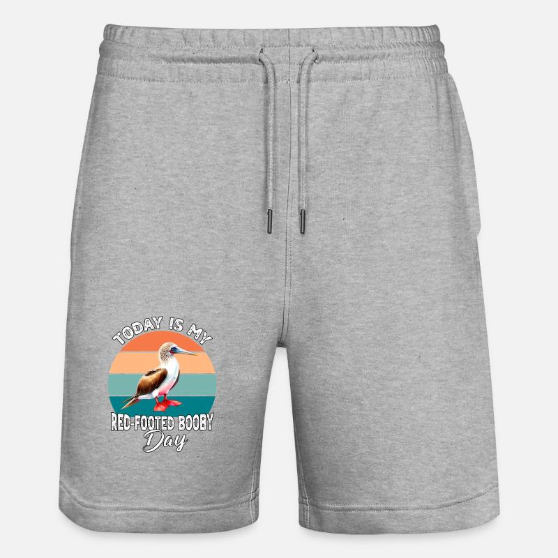 Red-footed Booby - Stanley/Stella Trainer Unisex Organic Jogging Shorts - heather grey