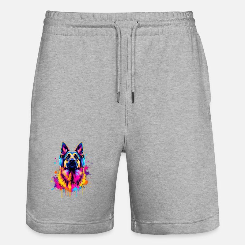 Deutscher Schäferhund - Stanley/Stella Unisex Bio Joggingshorts Trainer  - Grau meliert